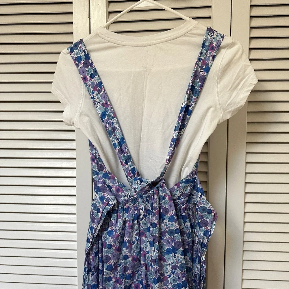 J. Crew Liberty Print Cotton Dress Adjustable Straps Open Back Pockets Size 6 - Picture 16 of 17